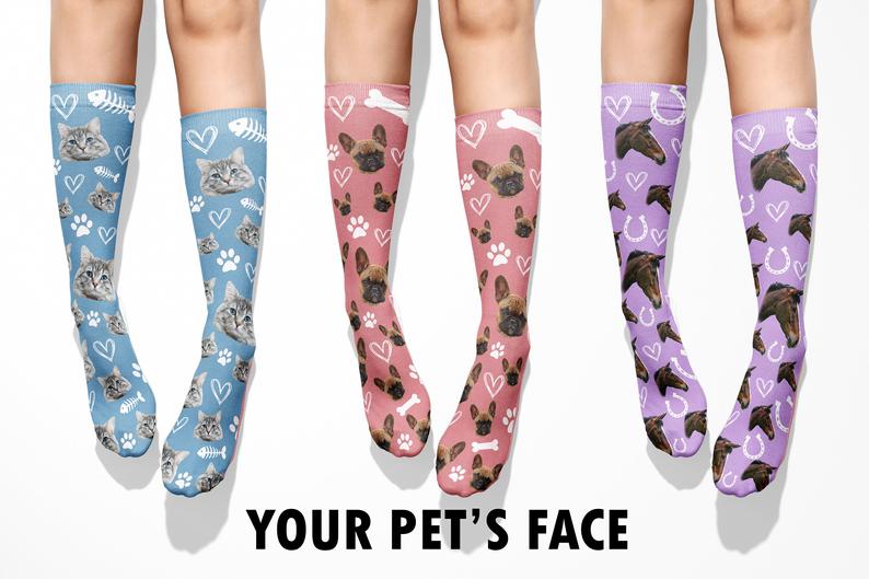Custom Photo Pet Socks - Squishy Cheeks