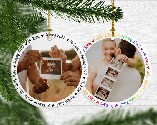 Custom Pregnancy Announcement Keepsake Ornament - Squishy Cheeks