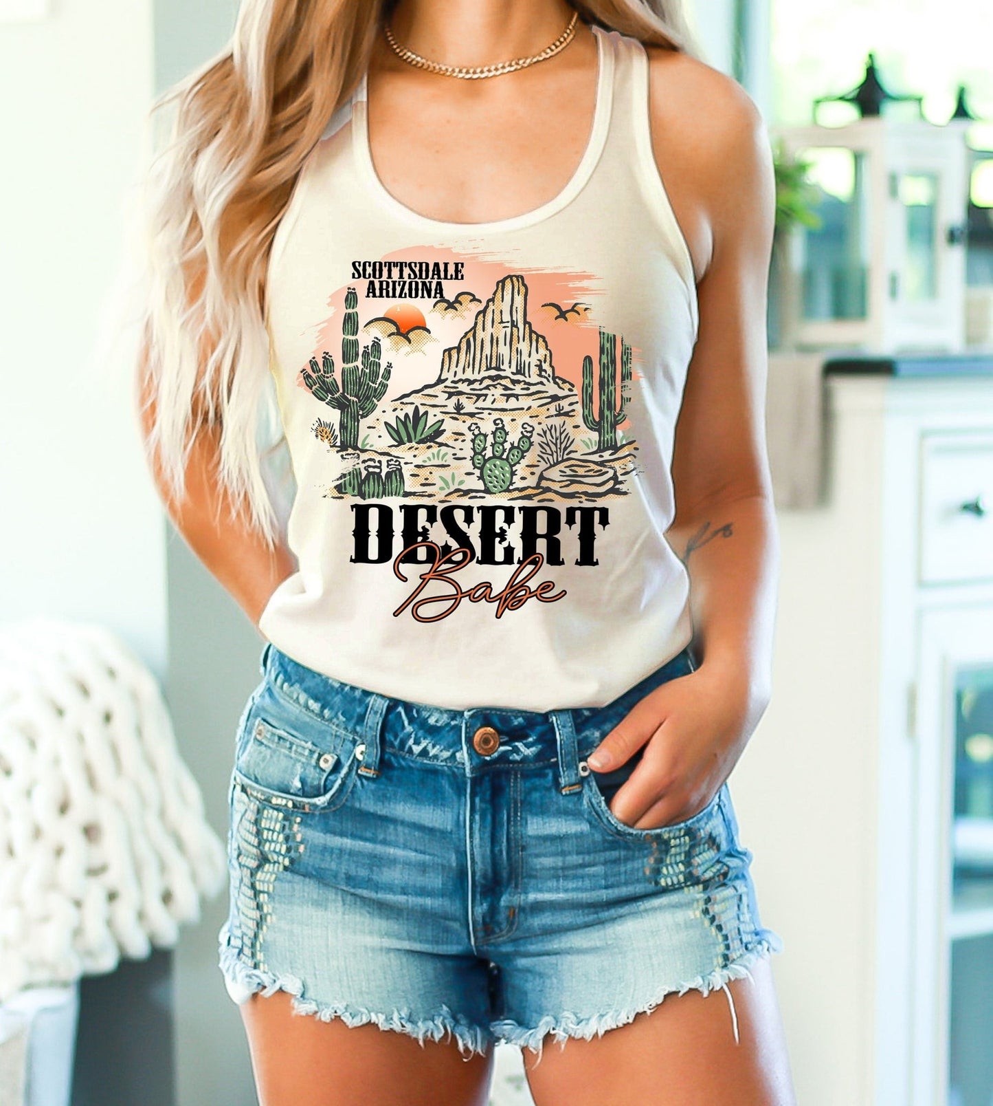 Desert Bride Bachelorette Party Tank Top Scottsdale Arizona Desert Babe - Squishy Cheeks