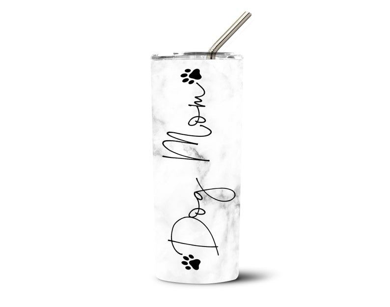 Dog Mom Stainless Steel Straw Tumbler - Squishy Cheeks