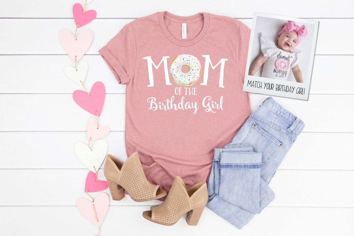 Donut Mom Shirt Personalized Matching Mommy and Me Top Mom First Birthday Shirt Scoop Neck Dolman Rose Gold Pink Shirt - Squishy Cheeks