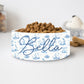 Easter Dog Bowl, Personalized Bunny Pet Bowl, Blue Toile Dog Bowl Food and Water - Squishy Cheeks