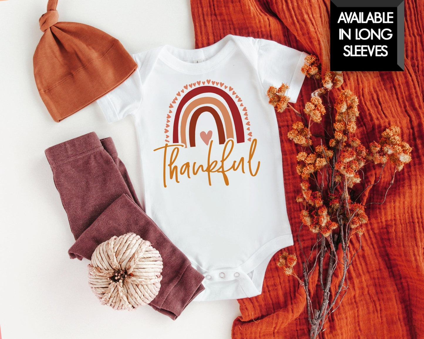 Fall Baby Thanksgiving Thankful Onesie® - Squishy Cheeks