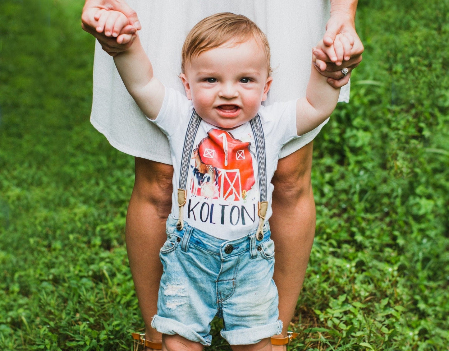 Farm Animal Birthday Top Bodysuit or Shirt Top Only Barnyard Birthday - Squishy Cheeks