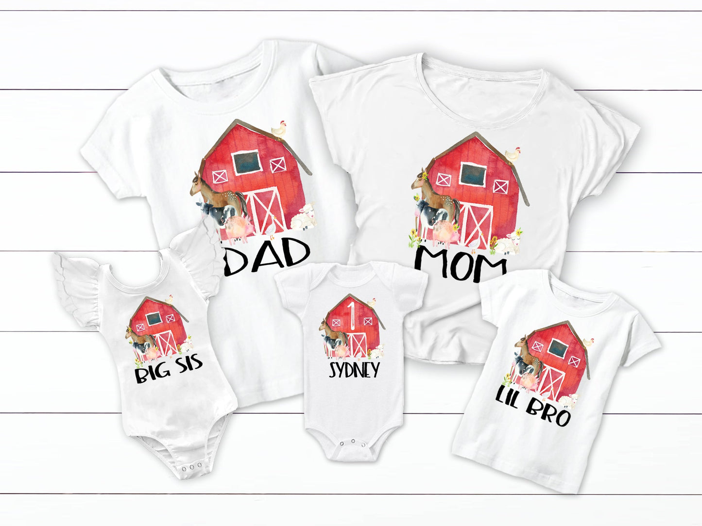 Farm Animals Birthday Family Matching Tops - Squishy Cheeks