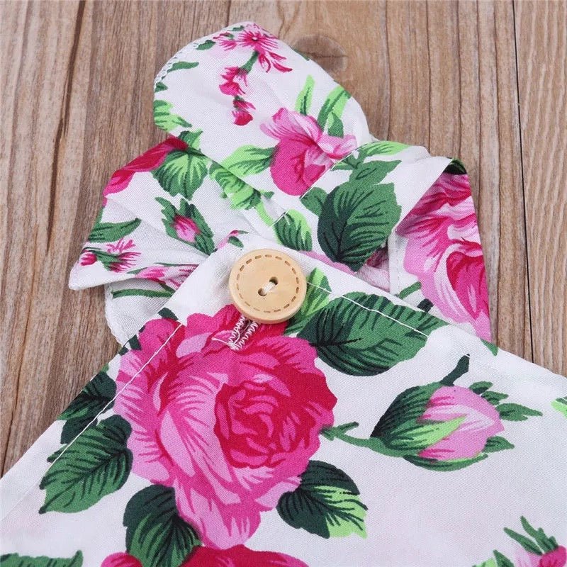 Floral Cross-Back Bubble Romper & Headband Set - Squishy Cheeks