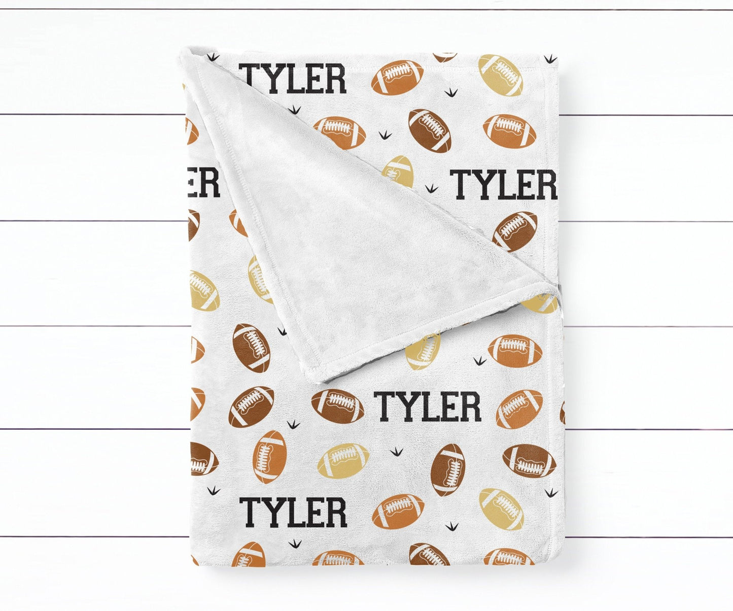 Football Baby Blanket Custom Colors Football Nursery Baby Boy Baby Girl Swaddle Personalize Baby Blanket Baby Shower Gift Name Blanket - Squishy Cheeks