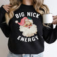 Funny Big Nick Energy Vintage Santa Christmas Sweatshirt Top - Squishy Cheeks