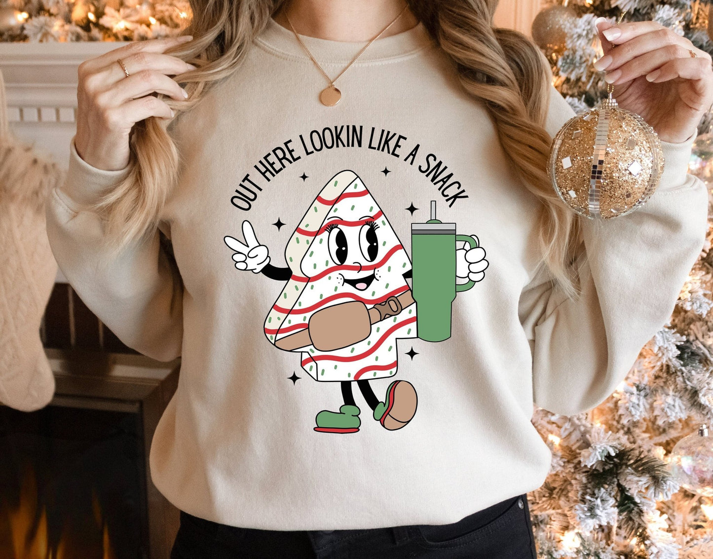 Funny Out Here Looking Like a Snack Christmas Holiday Sweater Weather Funny Sweatshirt sweater weather - Squishy Cheeks