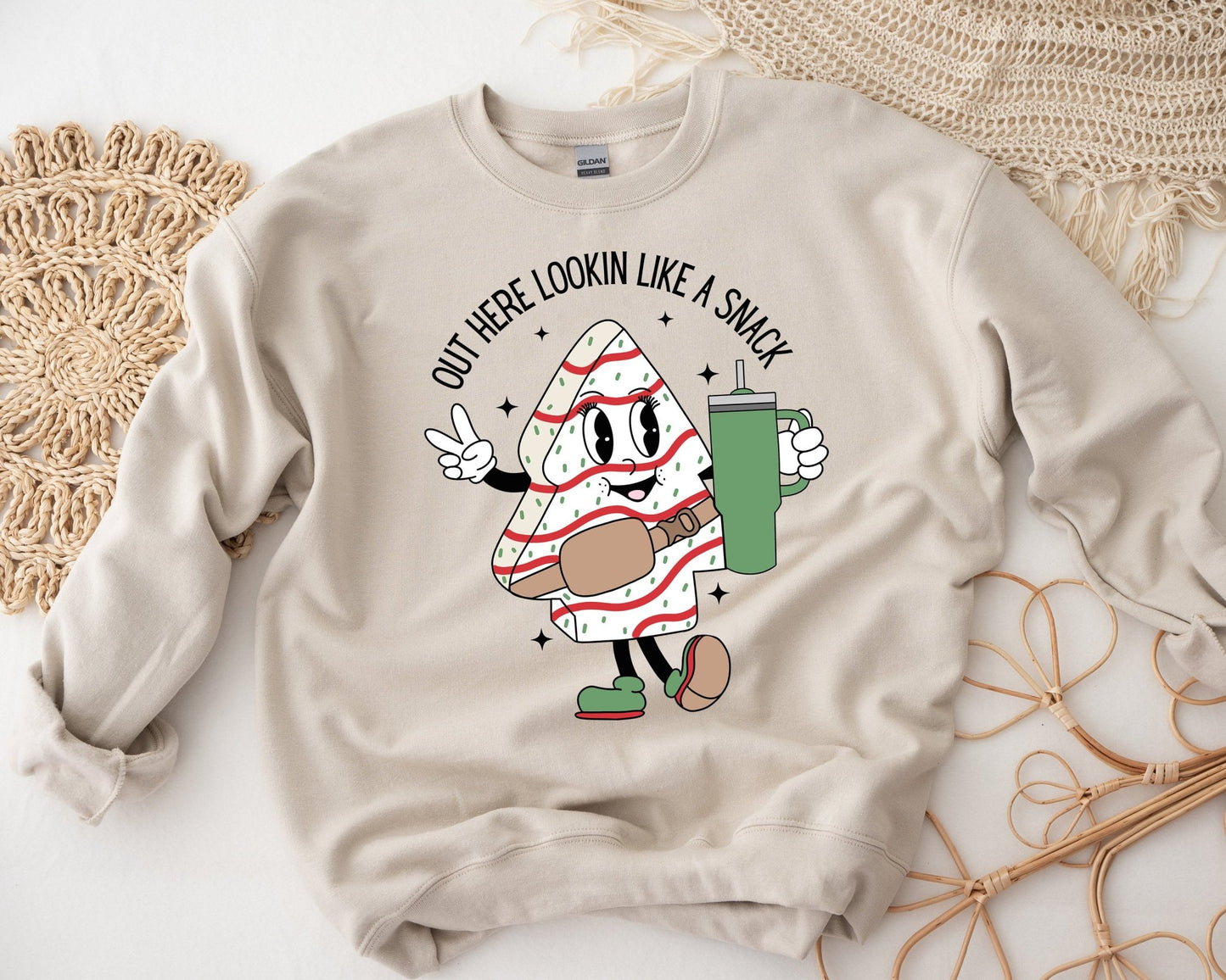 Funny Out Here Looking Like a Snack Christmas Holiday Sweater Weather Funny Sweatshirt sweater weather - Squishy Cheeks