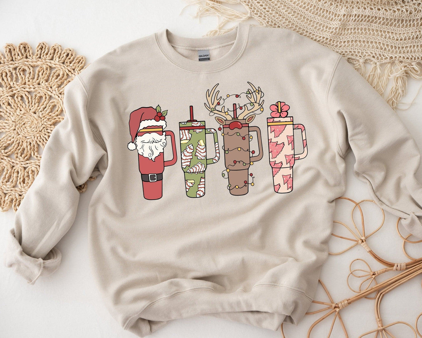 Funny Stanley Tumbler Cup Disorder Christmas Holiday Funny Sweatshirt - Squishy Cheeks