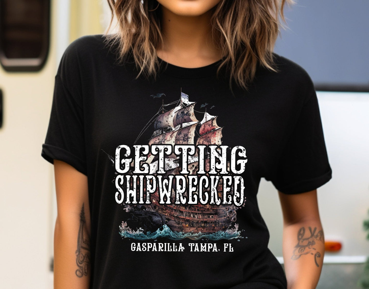 Getting Ship Wrecked Pirate Gasparilla Shirt Parade Boozy Pirate 2024 Men's Unisex Shirt - Squishy Cheeks