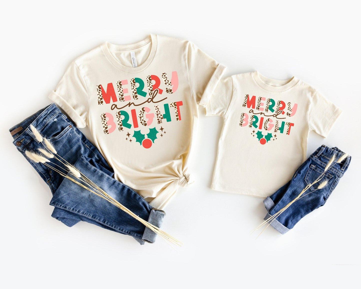 Girl Christmas Sweatshirt Merry and Bright Baby Romper Bubble Romper Sweatsuit - Squishy Cheeks
