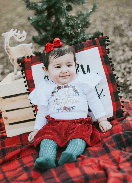 Girl's 1st Christmas Outfit - Squishy Cheeks