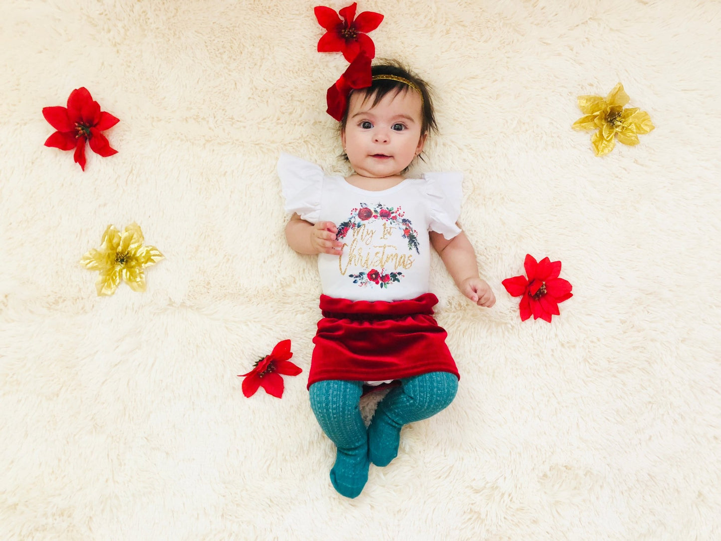 Girl's 1st Christmas Outfit - Squishy Cheeks