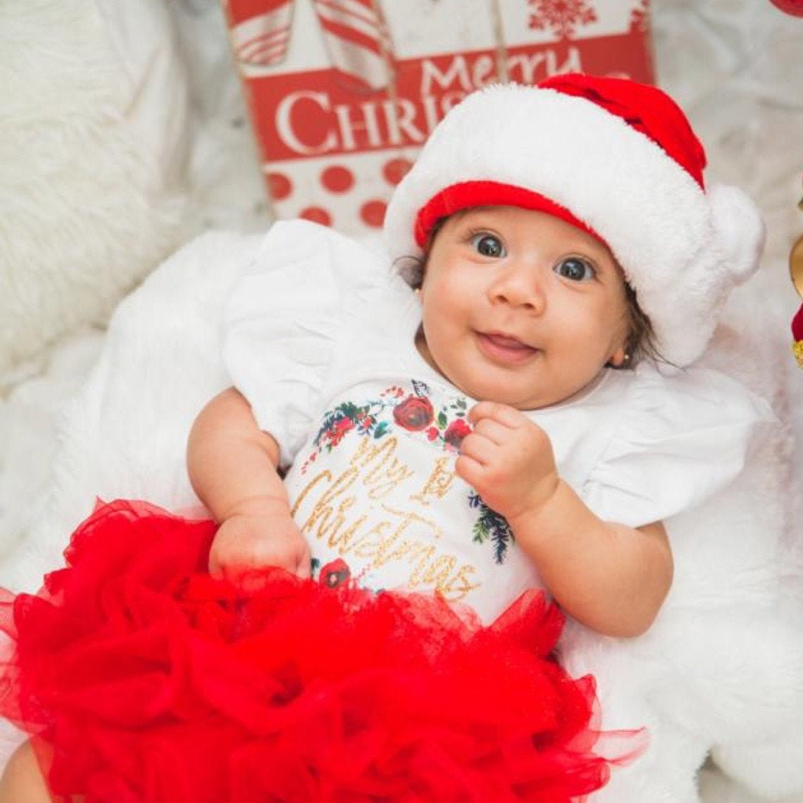 Girl's 1st Christmas Outfit - Squishy Cheeks