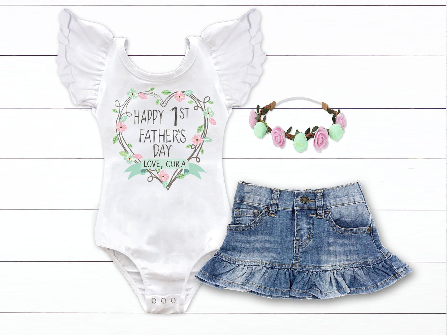 Girl's 1st Father's Day Outfit - Squishy Cheeks