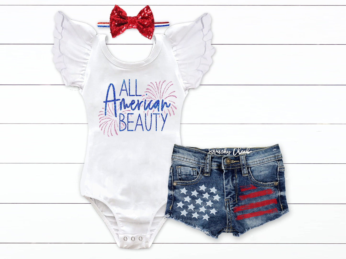 Girls 4th of July Outfit Red White Blue Leotard Patriotic Shirt Forth of July Baby Girl 4th of July Shirts Girls Patriotic Outfit - Squishy Cheeks