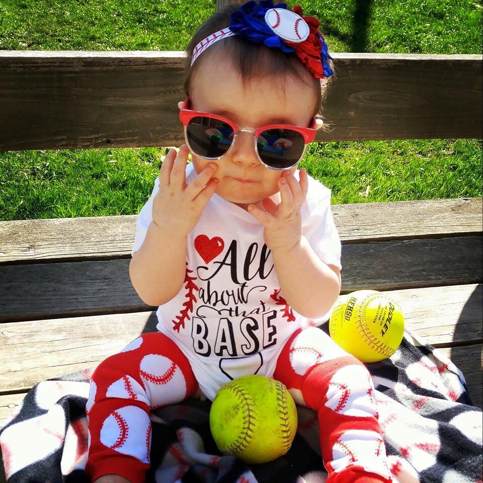 Girl's All About That Base Baseball Outfit - Squishy Cheeks