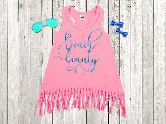 Girl's Beach Beauty Summer Fringe Dress - Squishy Cheeks