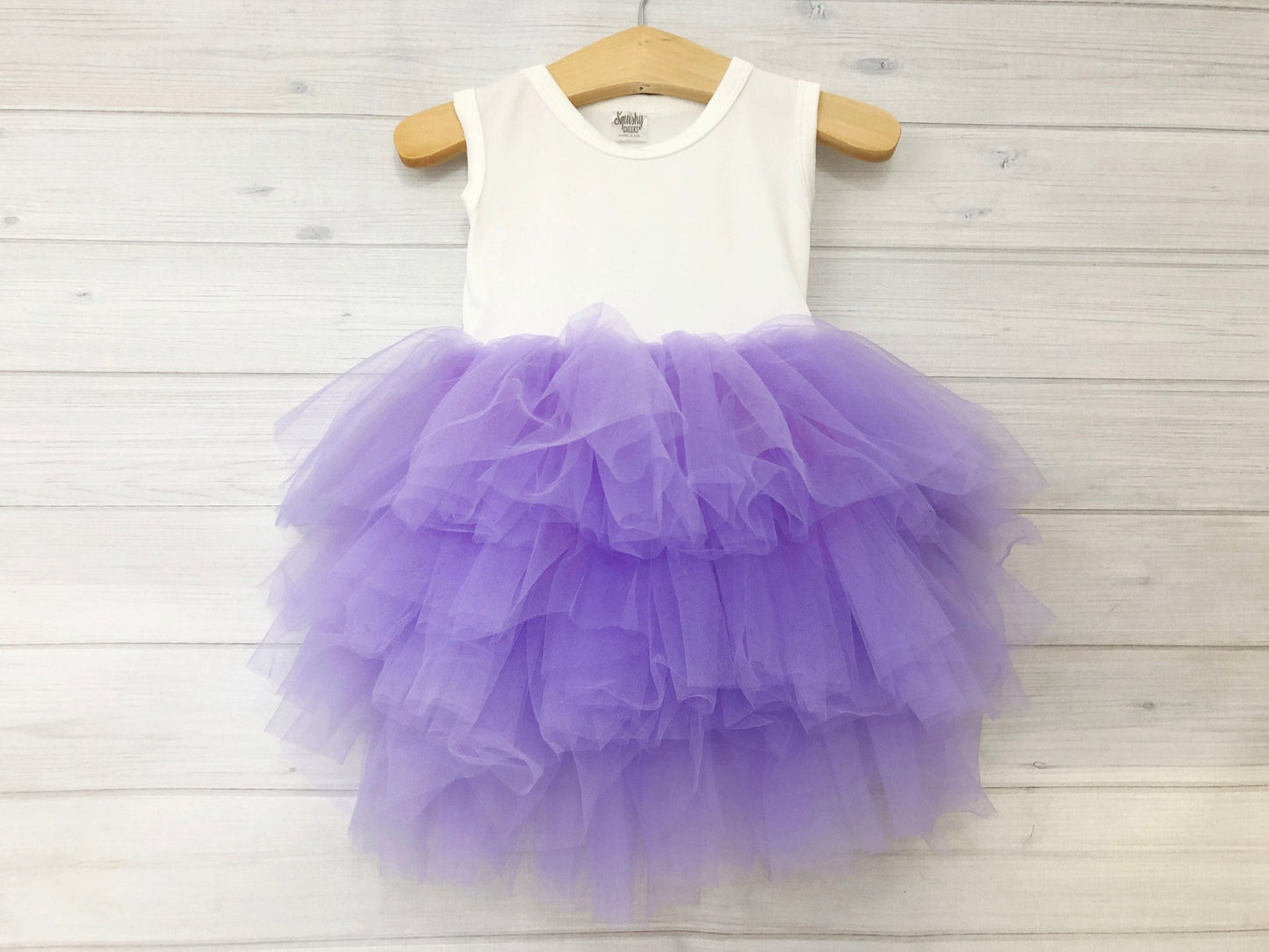 Girls Birthday Tutu Dress Purple Lavender and Silver Birthday Outfit Fluffy Dress - Squishy Cheeks