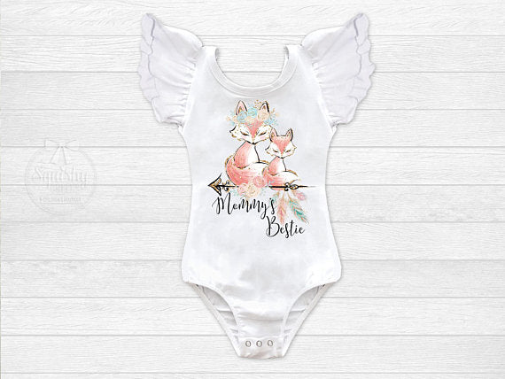 Girl's Boho Fox Mommy's Bestie Leotard - Squishy Cheeks