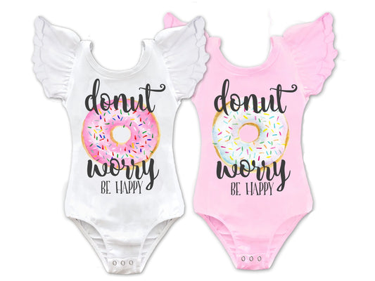 Girl's Donut Worry Be Happy Top - Squishy Cheeks