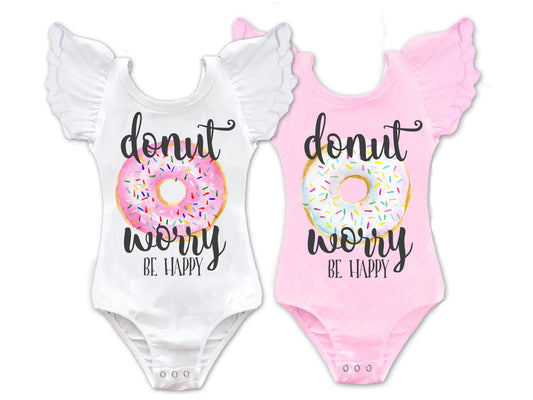 Girl's Donut Worry Be Happy Top - Squishy Cheeks