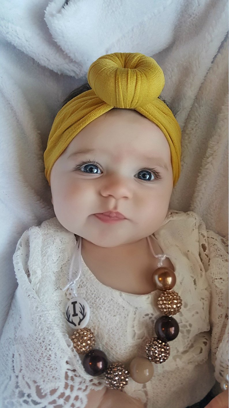 Girl's Fall Donut Knot Turban Headband - Squishy Cheeks