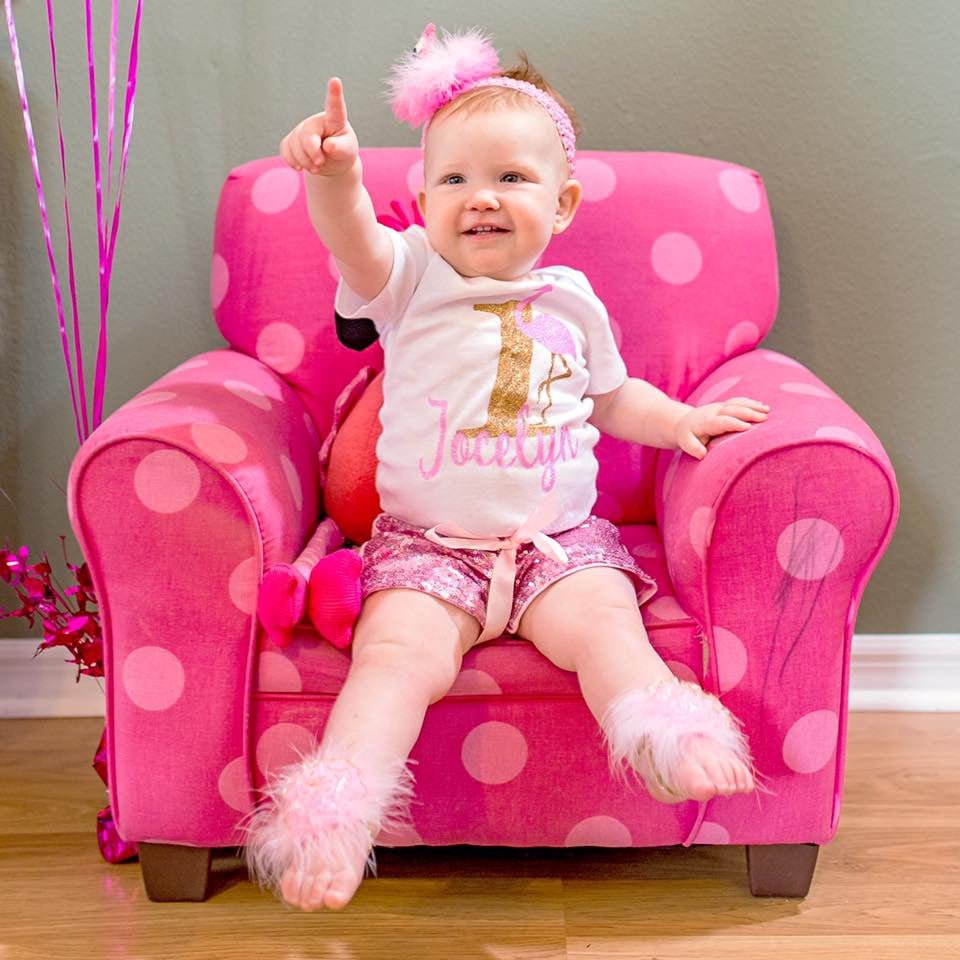 Girl's Flamingo Birthday Top - Squishy Cheeks