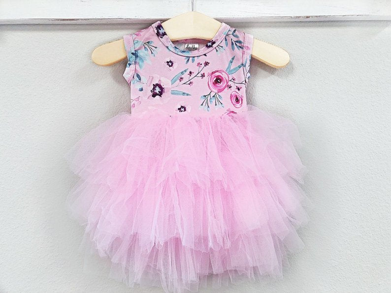 Girl's Floral Spring Dress - Squishy Cheeks