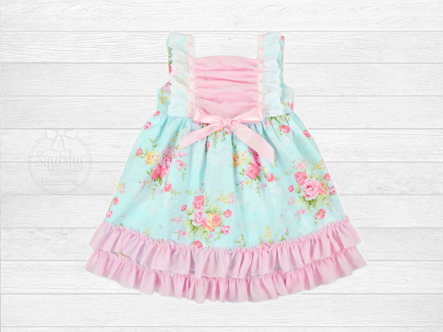 Girl's Floral Spring Prairie Dress - Squishy Cheeks