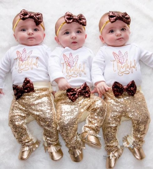 Girl's Gold Sequin Pants - Squishy Cheeks