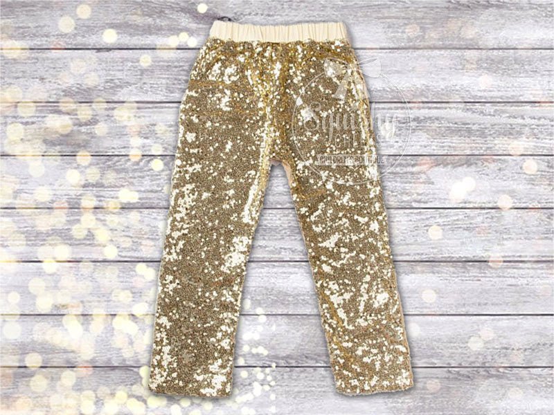 Girl's Gold Sequin Pants - Squishy Cheeks