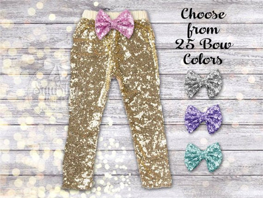 Girl's Gold Sequin Pants - Squishy Cheeks