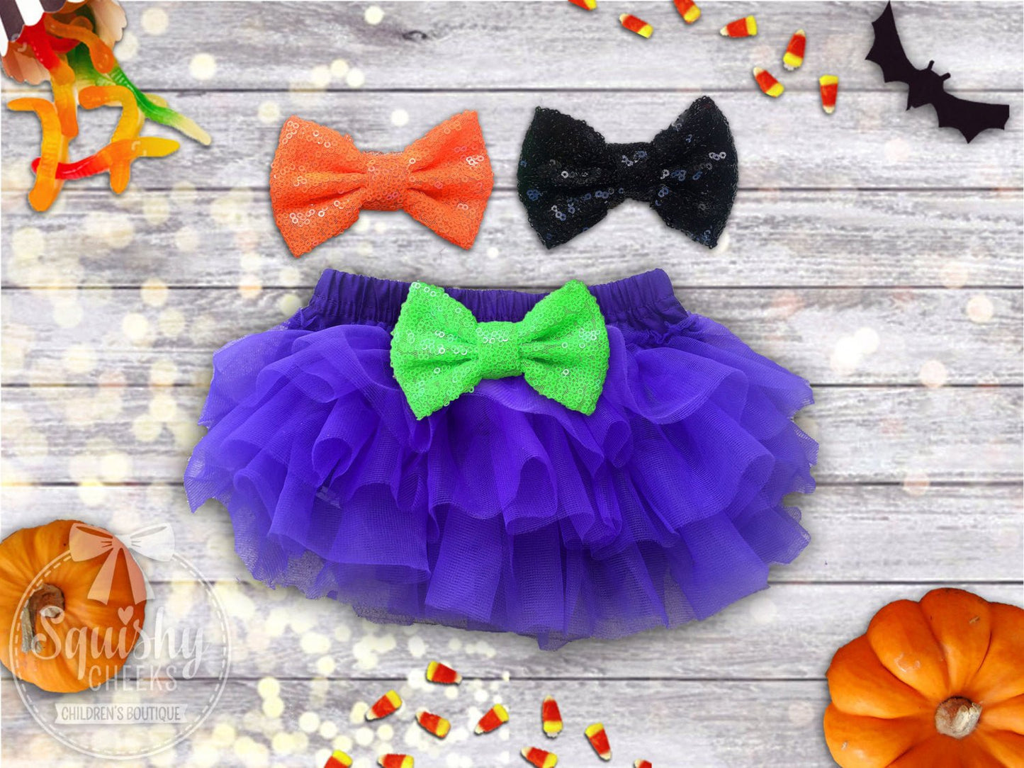 Girl's Halloween Purple Chiffon Bloomers - Squishy Cheeks
