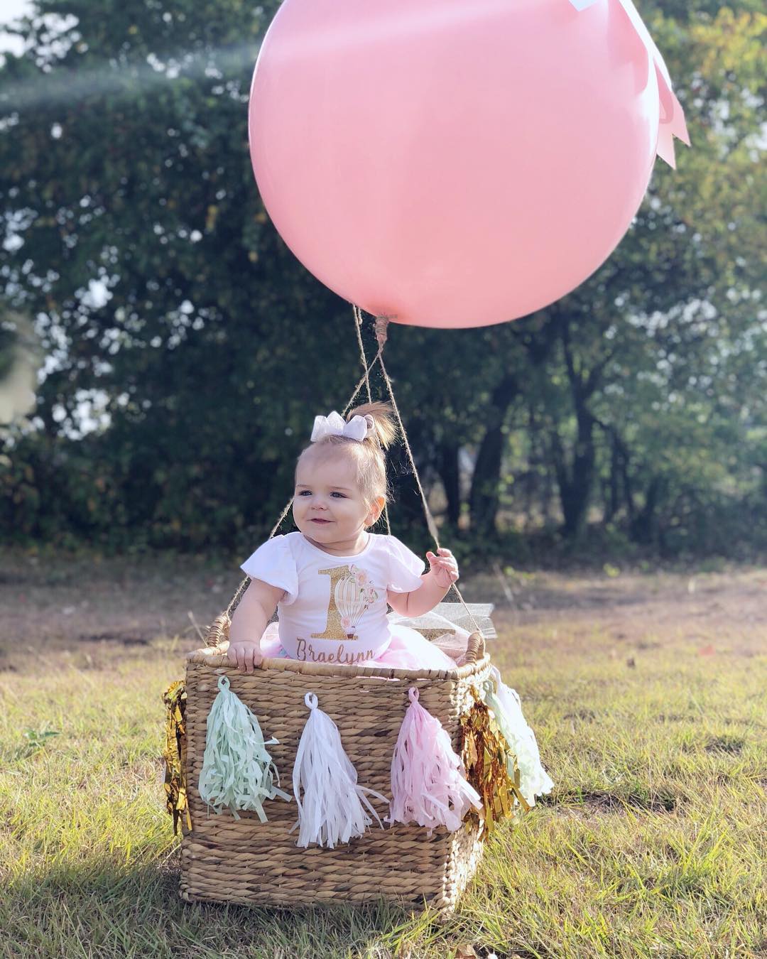Girl's Hot Air Balloon Birthday Top - Squishy Cheeks