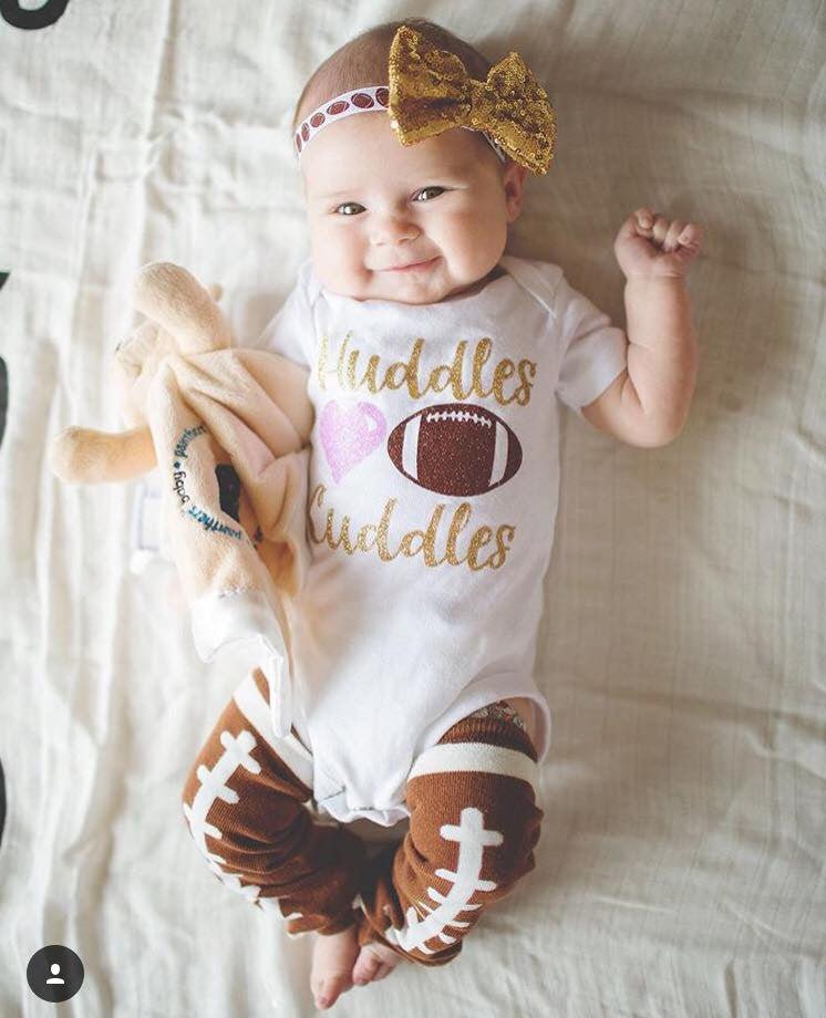 Girl's Huddles and Cuddles Football Outfit - Squishy Cheeks