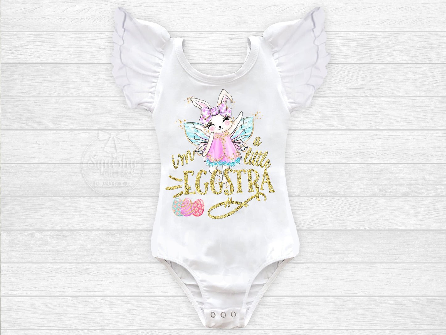 Girl's I'm A Little Eggstra Easter Outfit - Squishy Cheeks