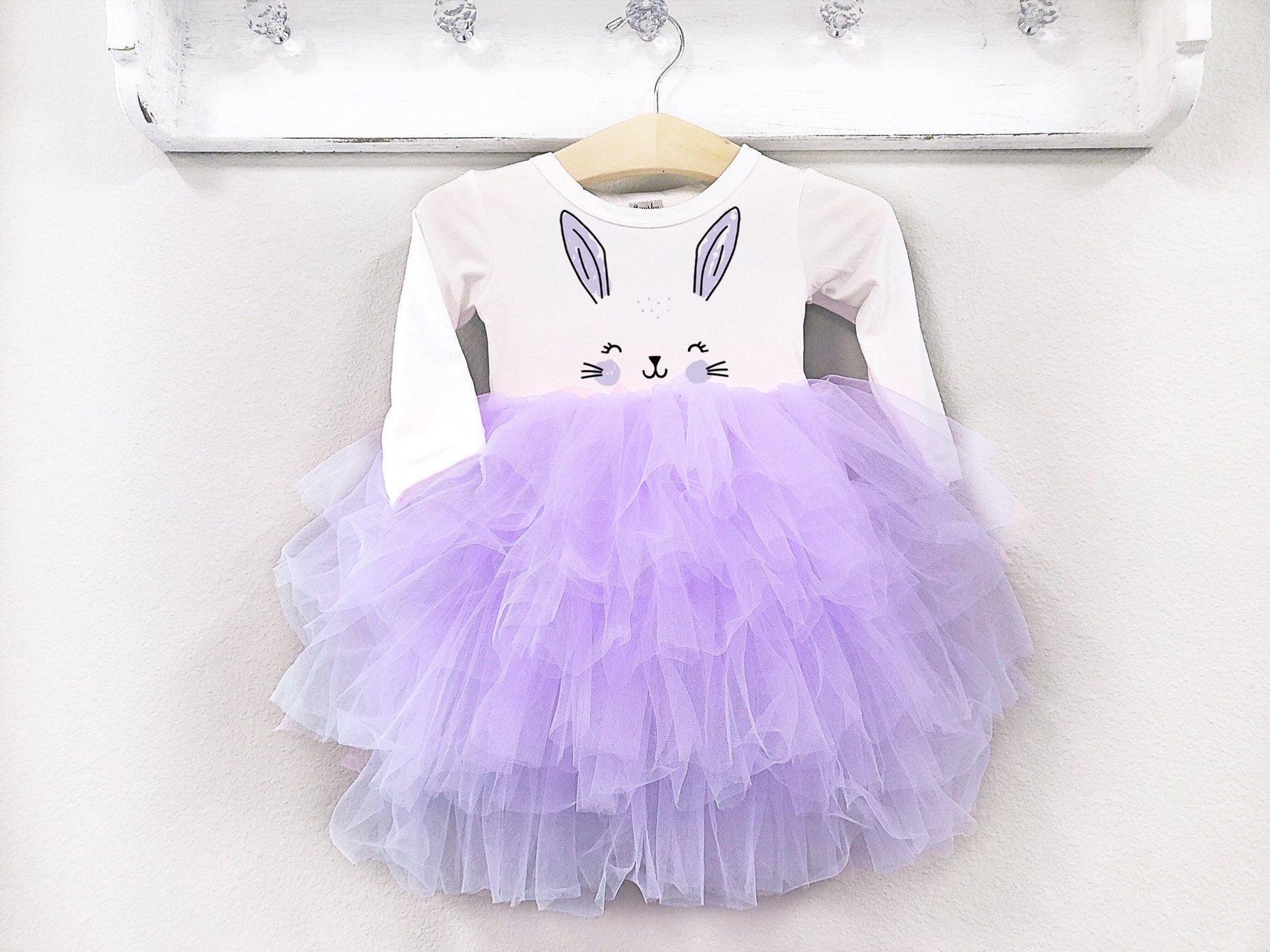 Girls Lavender Easter Fluffy Tutu Dress Baby Girl Purple Twirl Easter Bunny Dress - Squishy Cheeks