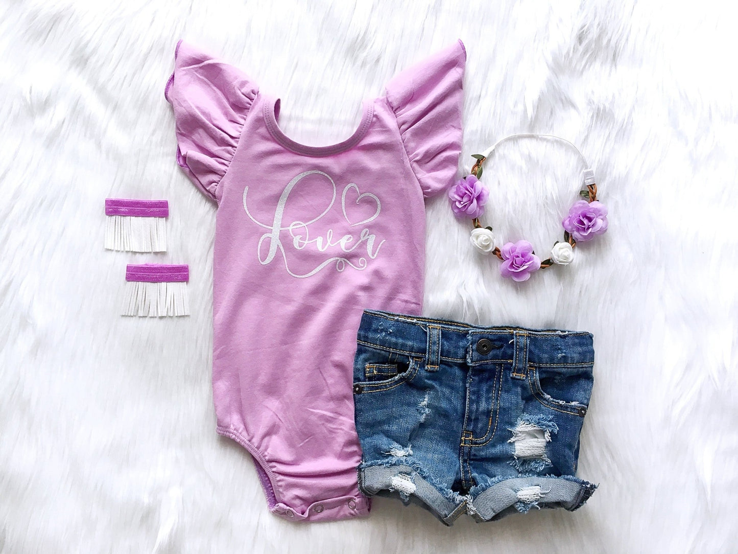 Girl's Lavender Little Lover Outfit - Squishy Cheeks