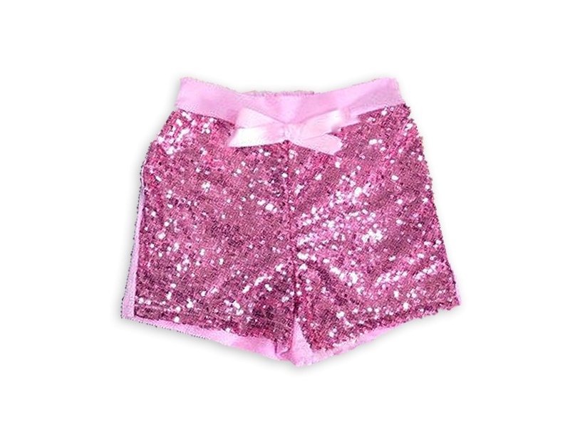 Girl's Light Pink Sequin Shorts - Squishy Cheeks