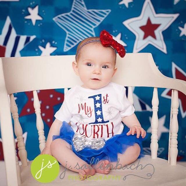 Girl's My 1st Fourth of July Outfit - Squishy Cheeks