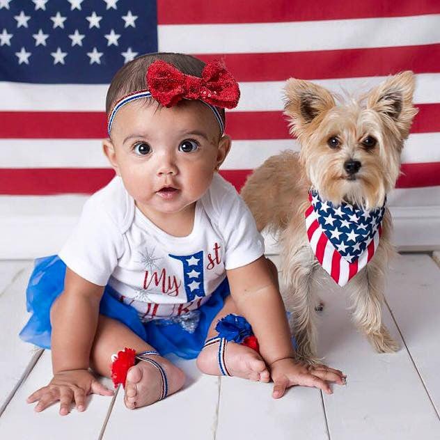 Girl's My 1st Fourth of July Outfit - Squishy Cheeks