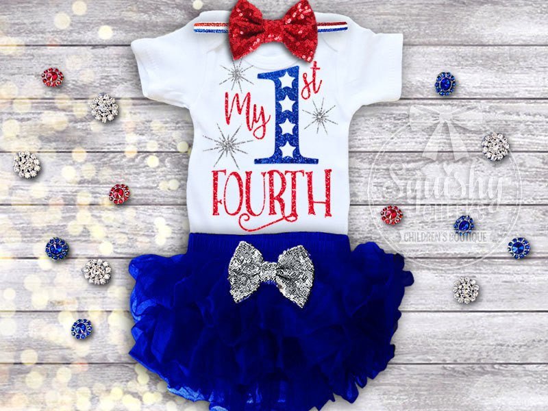 Girl's My 1st Fourth of July Outfit - Squishy Cheeks