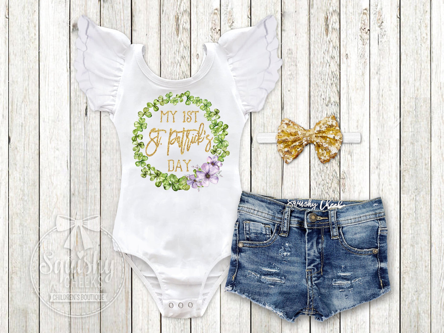 Girl's My 1st St. Patrick's Day Outfit - Squishy Cheeks