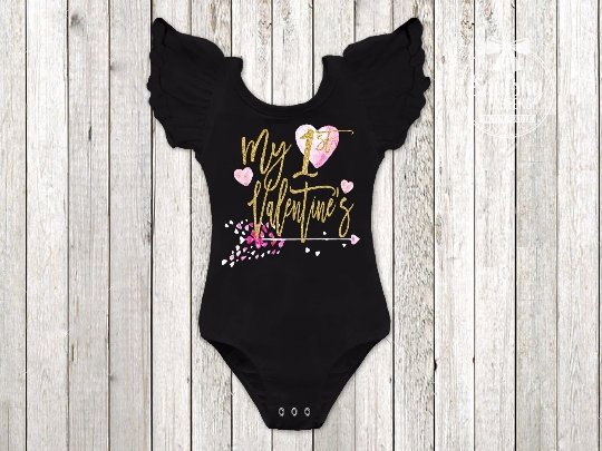 Girl's My 1st Valentine's Day Top - Squishy Cheeks