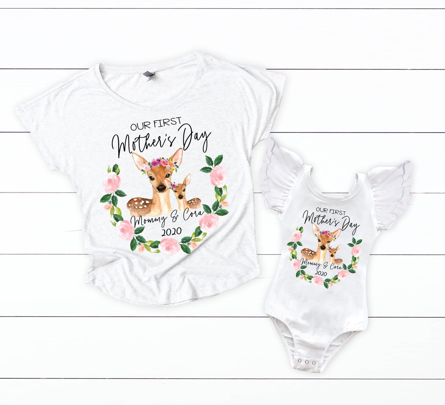 Girl's Our First Mother's Day Mommy And Me Matching Leotard - Squishy Cheeks