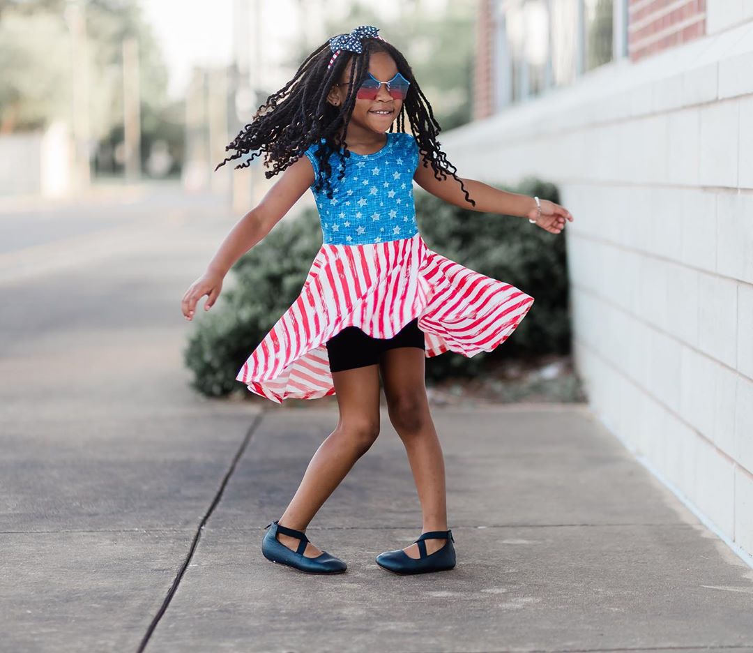 Girl's Patriotic Twirl Dress - Squishy Cheeks