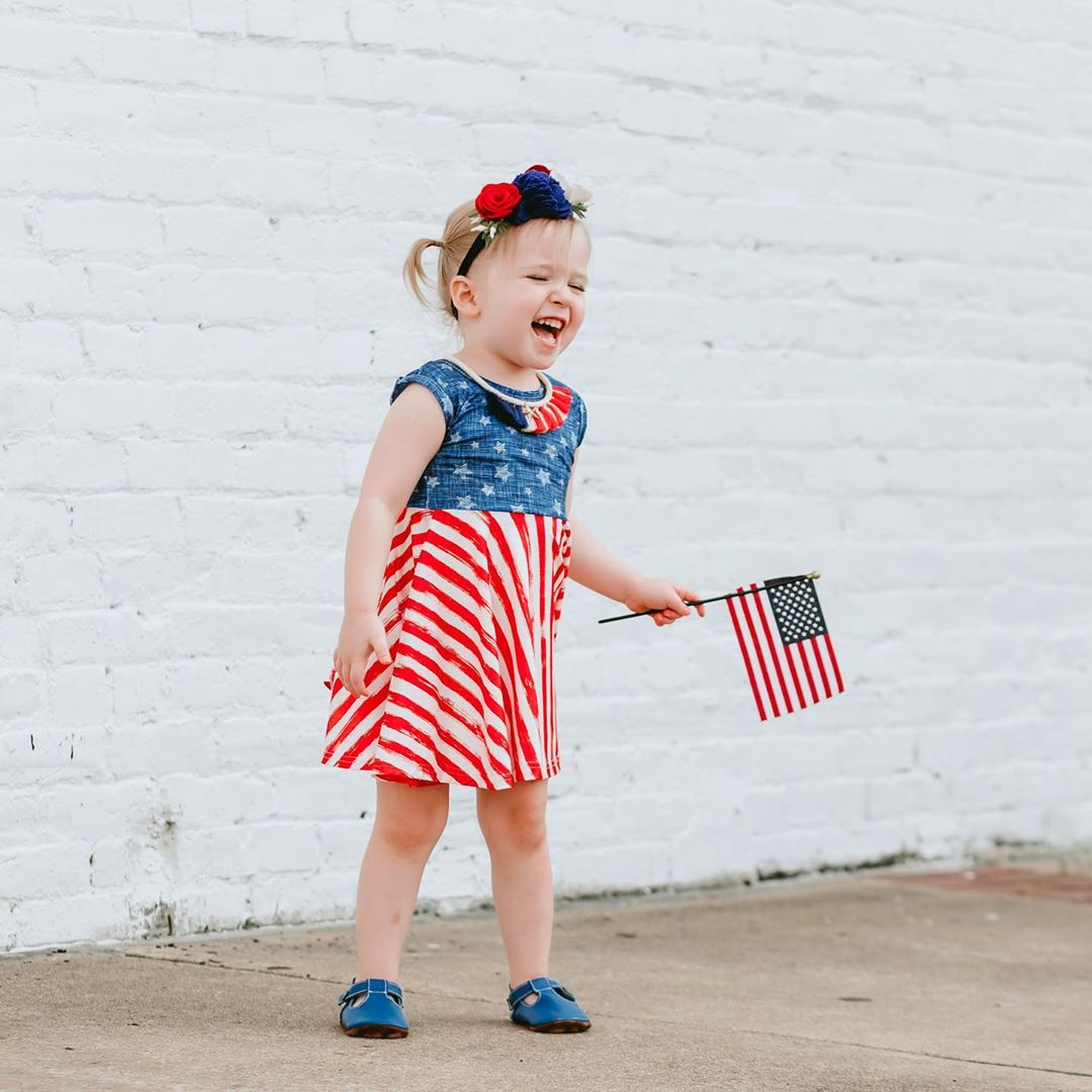 Girl's Patriotic Twirl Dress - Squishy Cheeks